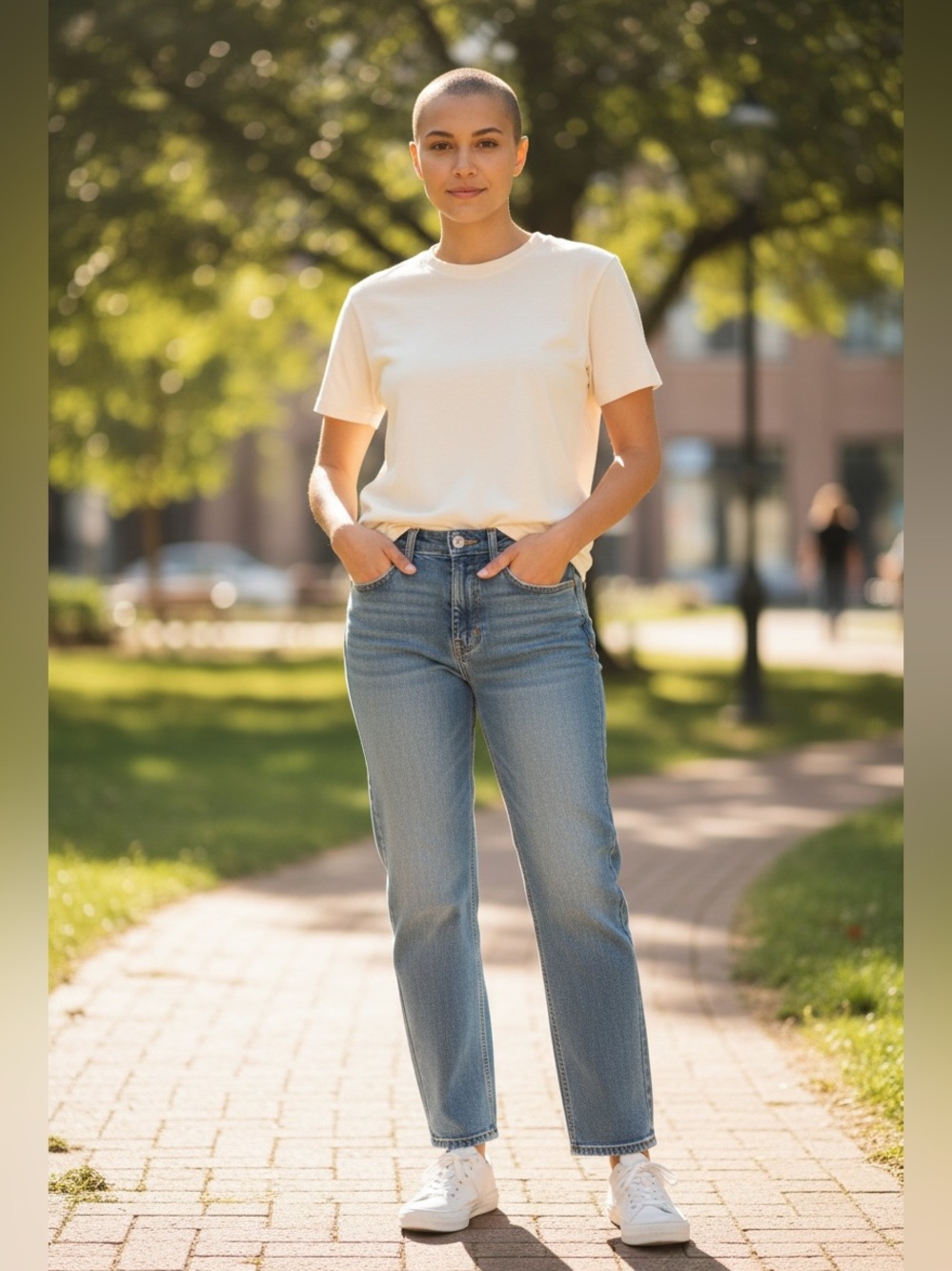 Madewell Straight-Leg Ankle Crop Jeans in Light Blue